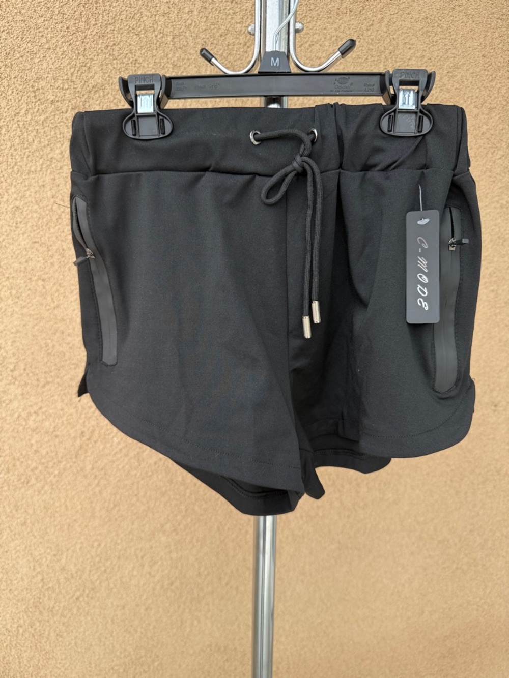 Black Women's Athletic Shorts with Drawstring